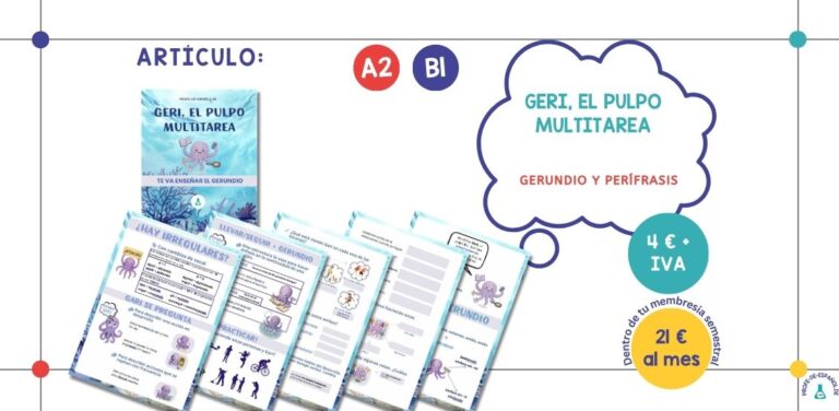 Geri y el gerundio. Cuadernillo con actividades y ejercicios para aprender el gerundio.
