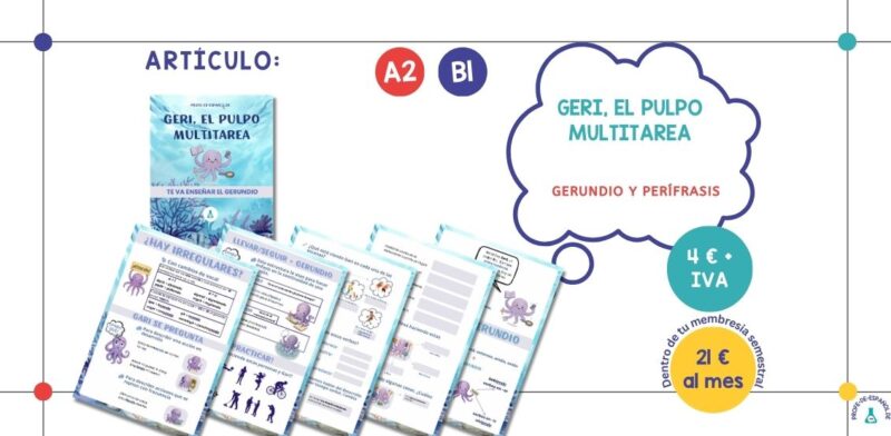 Geri y el gerundio. Cuadernillo con actividades y ejercicios para aprender el gerundio.